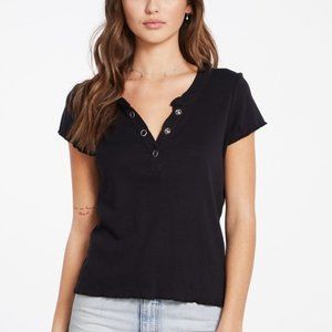 Chaser Brand Baby Rib Short Sleeve Henley Tee